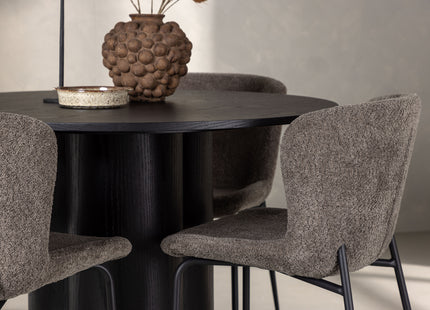 Venture Home Modesto & Olivia Matstolar 2-pack Brun + Runda Matbord ⌀110 Svart