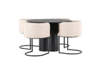 Venture Home & Furniture Fashion Olivia & Simrishamn Runda Matbord ⌀110 Svart + Matstolar Beige