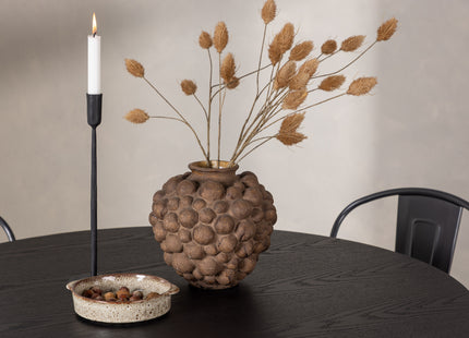 Venture Home Tempe & Olivia Matstolar 2-pack Valnöt + Runda Matbord ⌀110 Svart