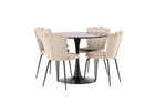 Furniture Fashion & Venture Home Limhamn & Glade Matstolar 2-pack Beige + Runda Matbord ⌀100 Svart