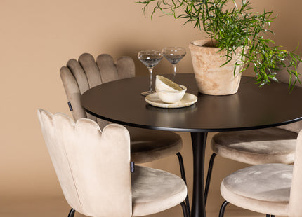 Furniture Fashion & Venture Home Limhamn & Glade Matstolar 2-pack Beige + Runda Matbord ⌀100 Svart
