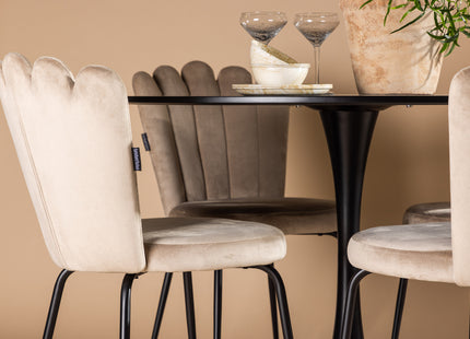 Furniture Fashion & Venture Home Limhamn & Glade Matstolar 2-pack Beige + Runda Matbord ⌀100 Svart