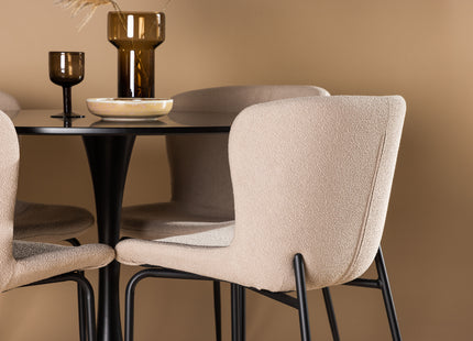 Venture Home Modesto & Glade Matstolar 2-pack Brun + Runda Matbord ⌀100 Svart