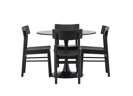 Venture Home Montros & Glade Matstolar 2-pack Svart + Runda Matbord ⌀100 Svart