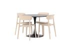 Venture Home Åstol & Glade Matstolar 2-pack Beige + Runda Matbord ⌀100 Svart
