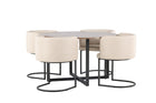 Venture Home & Furniture Fashion Durango & Simrishamn Runda Matbord ⌀120 Valnöt + Matstolar Beige
