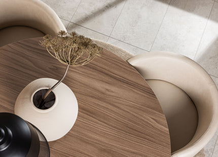 Venture Home & Furniture Fashion Durango & Simrishamn Runda Matbord ⌀120 Valnöt + Matstolar Beige