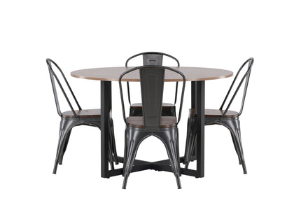 Venture Home Durango & Tempe Runda Matbord ⌀120 Valnöt + Matstolar 2-pack Valnöt