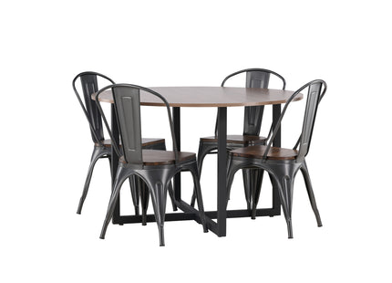 Venture Home Durango & Tempe Runda Matbord ⌀120 Valnöt + Matstolar 2-pack Valnöt