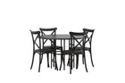 Venture Home & Furniture Fashion Crosett & Copenhagen Matstolar 2-pack Svart + Runda Matbord ⌀115 Mocca