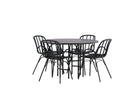 Venture Home & Furniture Fashion Dyrön & Copenhagen Matstolar 2-pack Svart + Runda Matbord ⌀115 Mocca