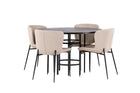 Venture Home & Furniture Fashion Modesto & Copenhagen Matstolar 2-pack Beige + Runda Matbord ⌀115 Mocca