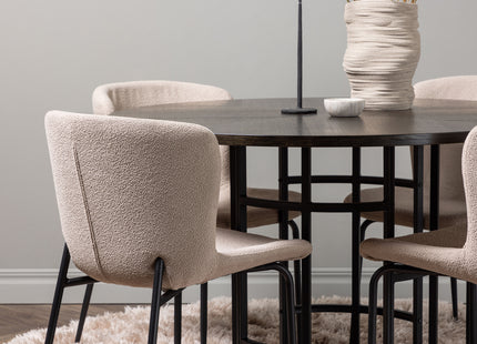 Venture Home & Furniture Fashion Modesto & Copenhagen Matstolar 2-pack Beige + Runda Matbord ⌀115 Mocca