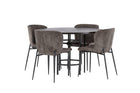 Venture Home & Furniture Fashion Modesto & Copenhagen Matstolar 2-pack Brun + Runda Matbord ⌀115 Mocca