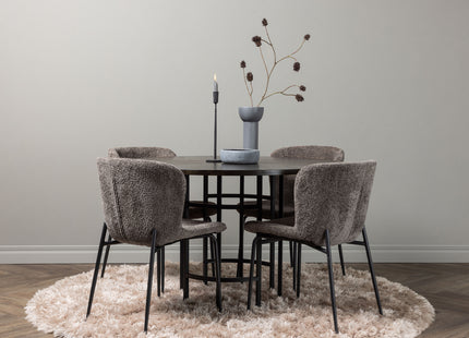 Venture Home & Furniture Fashion Modesto & Copenhagen Matstolar 2-pack Brun + Runda Matbord ⌀115 Mocca