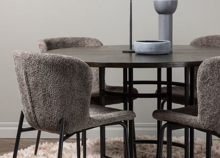 Venture Home & Furniture Fashion Modesto & Copenhagen Matstolar 2-pack Brun + Runda Matbord ⌀115 Mocca