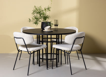 Venture Home & Furniture Fashion Chico & Copenhagen Matstolar 2-pack Vit + Runda Matbord ⌀115 Svart