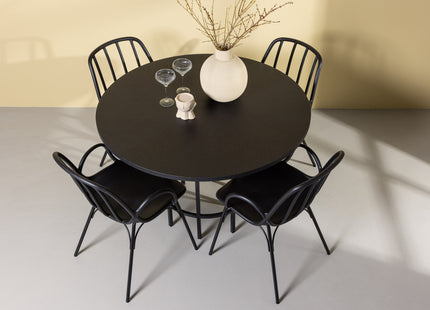 Venture Home & Furniture Fashion Dyrön & Copenhagen Matstolar 2-pack Svart + Runda Matbord ⌀115 Svart