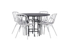 Venture Home & Furniture Fashion Dyrön & Copenhagen Matstolar 2-pack Ljusgrå + Runda Matbord ⌀115 Svart