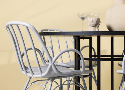 Venture Home & Furniture Fashion Dyrön & Copenhagen Matstolar 2-pack Ljusgrå + Runda Matbord ⌀115 Svart