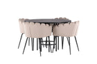 Furniture Fashion Limhamn & Copenhagen Matstolar Beige + Runda Matbord ⌀115 Svart