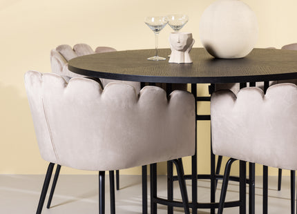 Furniture Fashion Limhamn & Copenhagen Matstolar Beige + Runda Matbord ⌀115 Svart