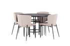 Venture Home & Furniture Fashion Modesto & Copenhagen Matstolar 2-pack Beige + Runda Matbord ⌀115 Svart