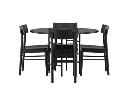 Venture Home & Furniture Fashion Montros & Copenhagen Matstolar 2-pack Svart + Runda Matbord ⌀115 Svart