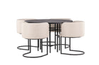 Furniture Fashion Copenhagen & Simrishamn Runda Matbord ⌀115 Svart + Matstolar Beige