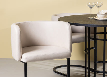 Furniture Fashion Copenhagen & Simrishamn Runda Matbord ⌀115 Svart + Matstolar Beige