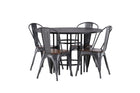 Venture Home & Furniture Fashion Tempe & Copenhagen Matstolar 2-pack Valnöt + Runda Matbord ⌀115 Svart