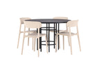 Venture Home & Furniture Fashion Åstol & Copenhagen Matstolar 2-pack Beige + Runda Matbord ⌀115 Svart