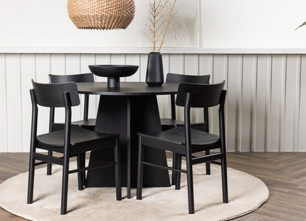 Venture Home Bootcut & Montros Runda Matbord ⌀110 Svart + Matstolar 2-pack Svart