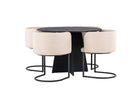 Venture Home & Furniture Fashion Bootcut & Simrishamn Runda Matbord ⌀110 Svart + Matstolar Beige