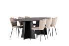 Furniture Fashion & Venture Home Limhamn & Bootcut Matstolar 2-pack Beige + Ovala Matbord 230 x 115 Svart