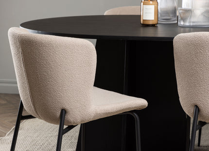 Venture Home Bootcut & Modesto Ovala Matbord 230 x 115 Svart + Matstolar 2-pack Brun
