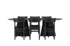 Venture Home Bootcut & Montros Ovala Matbord 230 x 115 Svart + Matstolar 2-pack Svart