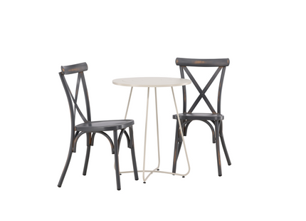 Venture Home Tablas & Bacong Caféset Utomhus Med 2st Matstolar Mörkgrå/Beige