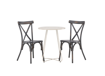 Venture Home Tablas & Bacong Caféset Utomhus Med 2st Matstolar Mörkgrå/Beige
