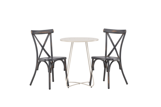 Venture Home Tablas & Bacong Caféset Utomhus Med 2st Matstolar Mörkgrå/Beige