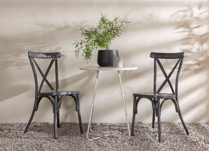 Venture Home Tablas & Bacong Caféset Utomhus Med 2st Matstolar Mörkgrå/Beige