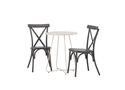 Venture Home Tablas & Bacong Caféset Utomhus Med 2st Matstolar Mörkgrå/Beige