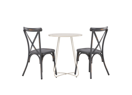 Venture Home Tablas & Bacong Caféset Utomhus Med 2st Matstolar Mörkgrå/Beige
