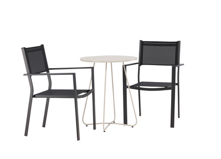 Venture Home Copacabana & Bacong Caféset Utomhus Med 2st Matstolar Svart/Beige