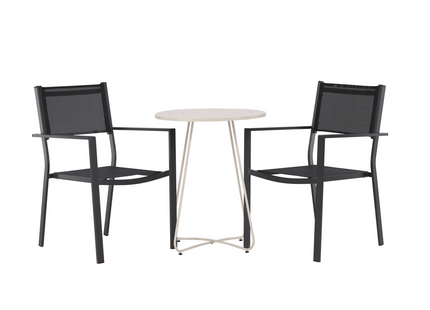 Venture Home Copacabana & Bacong Caféset Utomhus Med 2st Matstolar Svart/Beige
