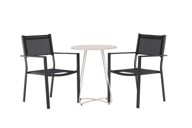 Venture Home Copacabana & Bacong Caféset Utomhus Med 2st Matstolar Svart/Beige
