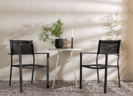 Venture Home Copacabana & Bacong Caféset Utomhus Med 2st Matstolar Svart/Beige