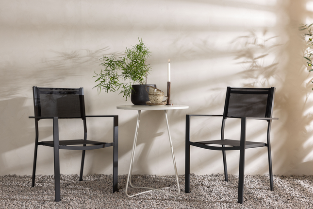Venture Home Copacabana & Bacong Caféset Utomhus Med 2st Matstolar Svart/Beige
