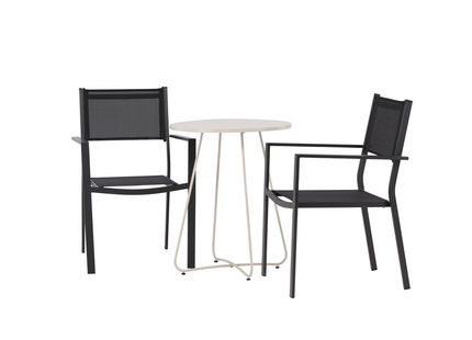 Venture Home Copacabana & Bacong Caféset Utomhus Med 2st Matstolar Svart/Beige