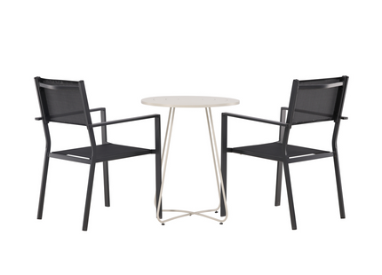 Venture Home Copacabana & Bacong Caféset Utomhus Med 2st Matstolar Svart/Beige